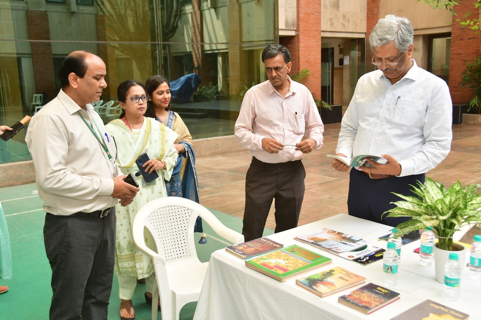 Under the guidance of Sh. Ratnesh Kumar Gautam, IC, ESIC, the Raj Bhasha branch organized Hindi language competitions  book exhibition at ESIC, Hqrs, Delhi