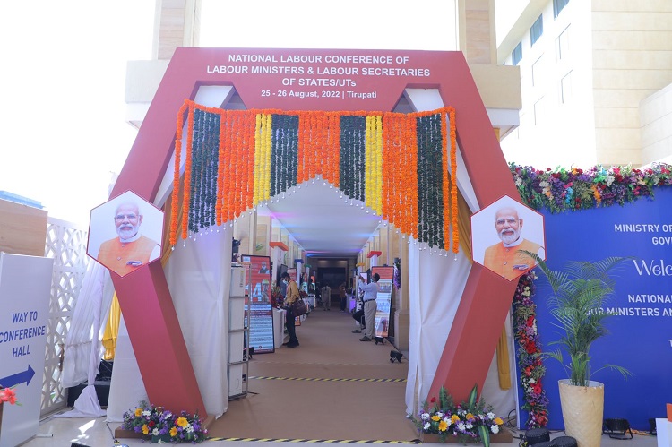Exhibition held during Labour Ministers Conference at Tirupati