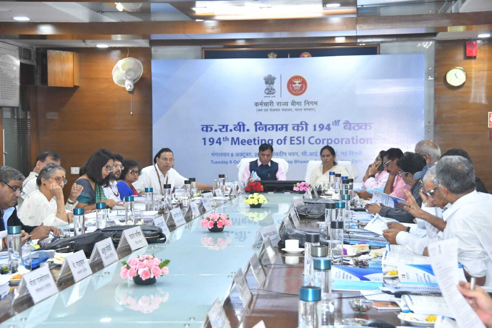 Dr. Mansukh Mandaviya, Minister for Labour  Employment and Youth Affairs  Sports, Govt. of India chaired the 194th meeting of the ESI Corporation at ESIC Hqrs, New Delhi.