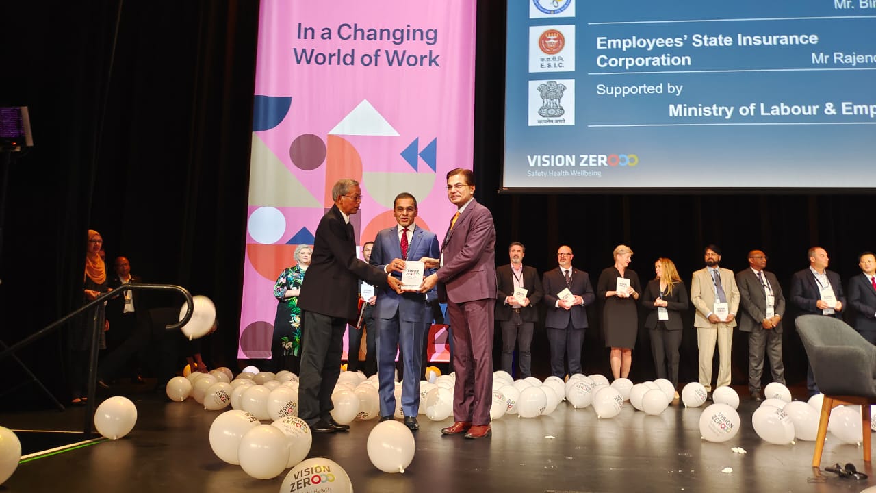ESIC bagged “ISSA Vision Zero 2023” Award at the 23rd World Congress on Safety and Health at Work in Sydney, Australia